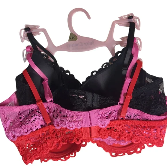 NEW Juicy Couture Sexy Extreme Push Up Bra's 3-Pack 36C Lace - Picture 3 of 5